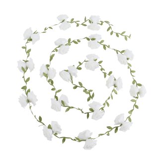 Rosengirlande, Weiß, Schaumstoff, L: 365 cm