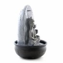 Buddha Brunnen mit LED Beleuchtung grau