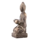Buddha mit Teelichthalter braun