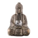 Buddha-Figur mit Teelichthalter braun/gold