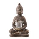 Buddha-Figur mit Teelichthalter braun