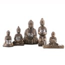 Buddha-Figur mit 2 Teelichthaltern braun/gold