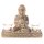 Buddha-Figur mit 2 Teelichthaltern braun/gold