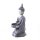 Buddha Figur mit Teelichthalter silber/grau