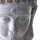 Buddha-Kopf aus Polystone grau