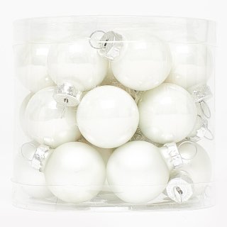 Christbaumkugeln 24er Set weiß