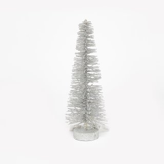 Glitzerbaum mit Beleuchtung silber ca. 40 cm