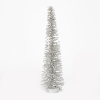 Glitzerbaum mit Beleuchtung silber ca. 60 cm