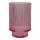 Kerzenglas gerillt pink ca. 12,5 cm