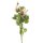 Naturgetreue Rose mit 3 Bl&uuml;ten rosa/gr&uuml;n