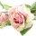 Naturgetreue Rose mit 3 Bl&uuml;ten rosa/gr&uuml;n