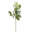 Kunst-Blume Rose mit großen Blütenkopf weiß