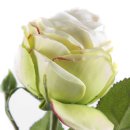 Kunst-Blume Rose mit großen Blütenkopf weiß