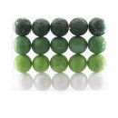 Deko-Garn-Ball 20 Stück hell-dunkel grün Töne