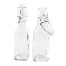 Glas-Flasche mit B&uuml;gelverschluss im 4er Set klein