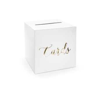 Karten-Box zur Hochzeit "Cards" gold