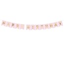 Geburtstags Wimpel-Banner "Happy Birthday" rosa...