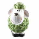 Süßes Keramik Schaf für drinnen und draußen klein grün