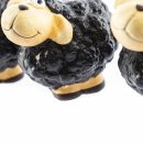 Süße Keramik-Schafe im 4er Set mini schwarz