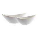 Schiffchen-Schale geschwungen aus Keramik weiß ca. 27 cm