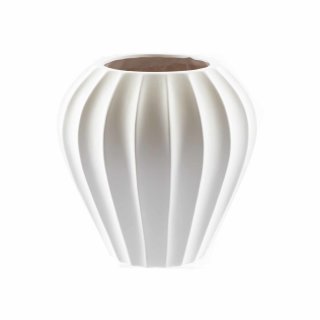 Große Keramik-Vase Ballon-Förmig matt-weiß ca. 28 cm