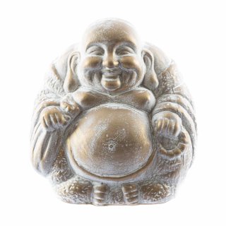 Goldener Buddha mittelgroß mit weißen Akzenten