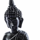 Buddha Figur aus Polystone Schwarz