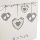 Karten-Box f&uuml;r die Hochzeit in wei&szlig; grau mit Herz-Motiven