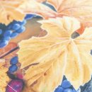 Kleiner Tischläufer im Herbst-Design mit Trauben und Vögeln