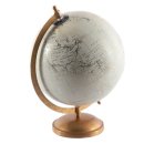 Moderner Globus mit Metall-St&auml;nder in wei&szlig; - gold