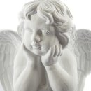 Sitzende Engel Figur aus Keramik in verschiedenen Farben Weiß