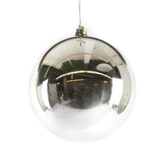 Bruchfeste XXL Christbaumkugeln Silber Ø ca. 14 cm