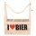 Flaschen-Träger aus Holz "I love Bier" mit Flaschen-Öffner