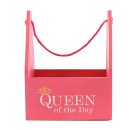 Holz Tasche in pink "Queen of the day"...