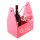 Holz Tasche in pink "Queen of the day" Flaschen-Träger im used-look