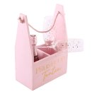 Holz Tasche in rosa &quot;Prosecco Tanten&quot; mit Abtrennungen im used-look