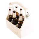 Flaschen-Träger aus Holz "Herzlichen Glückwunsch" weiß