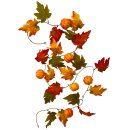 Herbstliche Deko Girlande mit Laub und K&uuml;rbissen