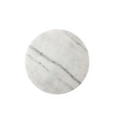 Marmorplatte / Tablett rund wei&szlig; grau 20cm