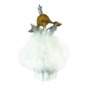 Verträumter Ballerina Engel mit Kunstpelz weiß