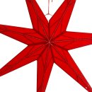 Weihnachtlicher Papier-Stern 7-Zacken Ø60cm rot glitzer