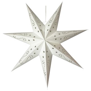 Weihnachtlicher Papier-Stern 7-Zacken Ø 60 cm weiß matt