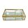 Glas Box Schmuckkasten gold mit Fächern