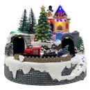 LED Weihnachtsspiel mit Lokomotive Ø ca. 19 cm