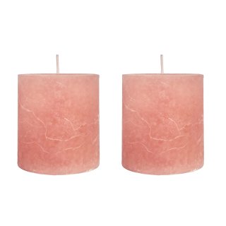 Echtwachs Kerzen im 2er Set rosa klein