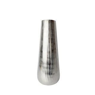 Metall-Vase silber strukturiert 30 cm