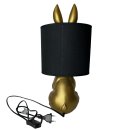 Exklusive Tischlampe Hase gold/schwarz