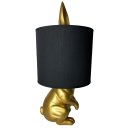Exklusive Tischlampe Hase gold/schwarz