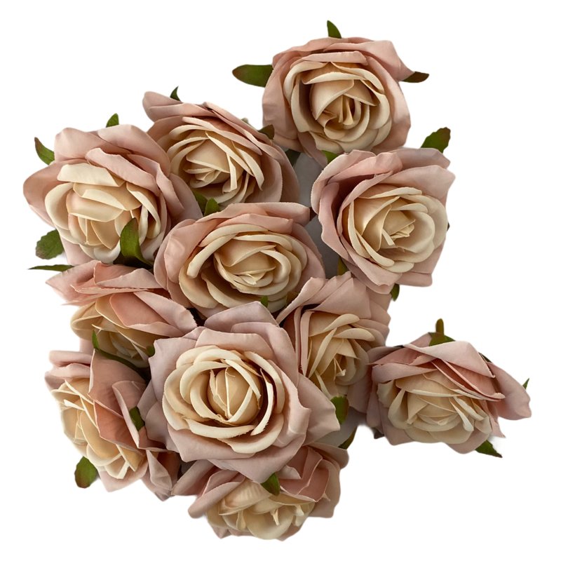 Deko Rosenköpfe 12er Set rosa