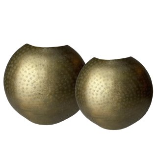 Metall Vase in zwei verschiedenen Gr&ouml;&szlig;en Antik Gold